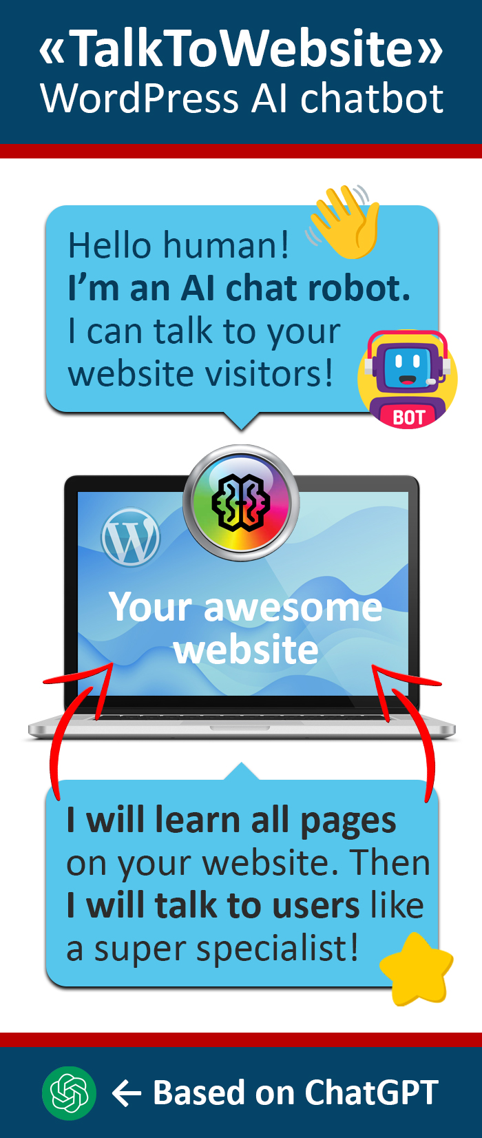 AI ChatBot plugin for Wordpress powered by ChatGPT
